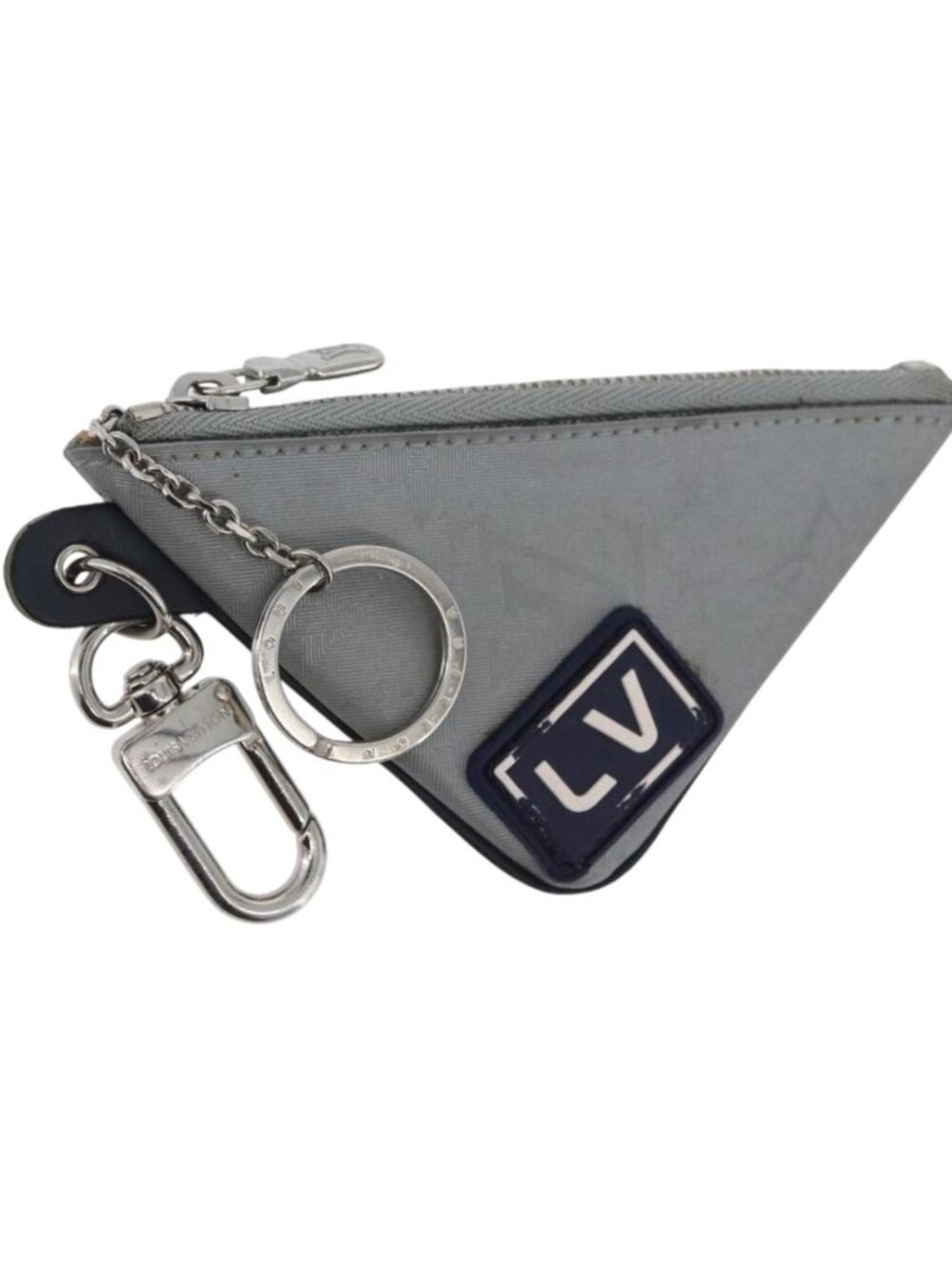 LOUIS VUITTON Monogram Satellite Porte Cles Pouch Silver MP2217
